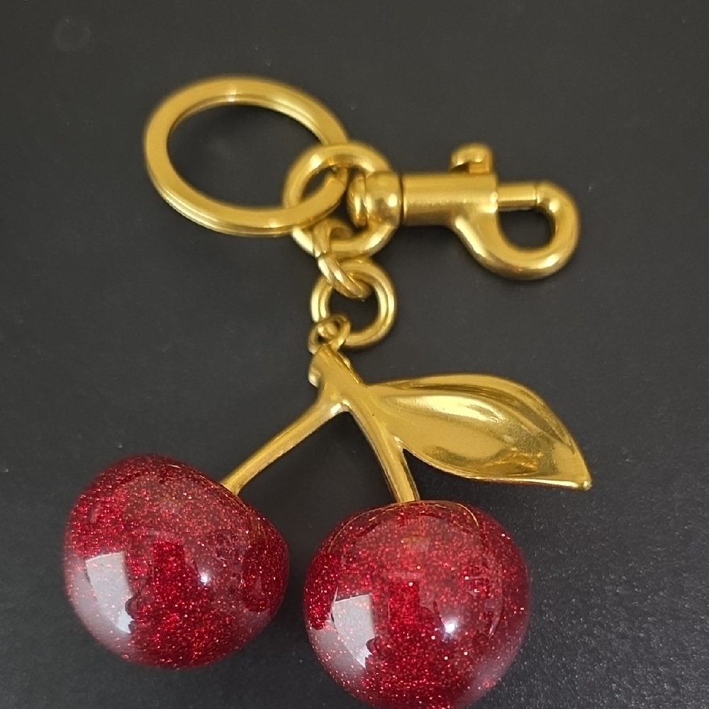 Gold and Red Cherry Key Holder